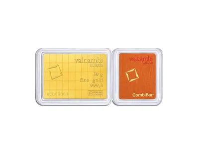 50 x 1 gram .9999 Valcambi CombiBar™ Gold (In Assay) — Gold bullion from Standard Bullion