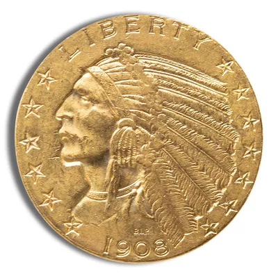 $5 Gold Indian Half Eagle - AU — Gold bullion from Standard Bullion