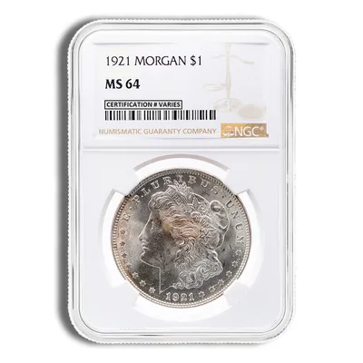 1921 Morgan Dollar - NGC MS64 (Toned) — Silver bullion from Standard Bullion