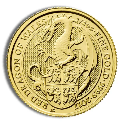 2017 1/4 oz Great Britain Queen's Beast Gold Coin - Dragon — Gold bullion from Standard Bullion