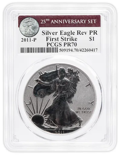 2011-P Reverse Proof Silver Eagle PCGS PR70 First Strike — Silver bullion from Standard Bullion