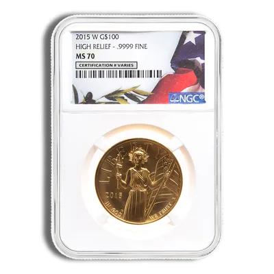 2015-W Liberty High Relief Gold Coin NGC MS70 — Gold bullion from Standard Bullion