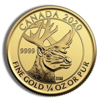 2020 1/4 oz Canadian Woodland Caribou Gold Coin — Gold bullion from Standard Bullion