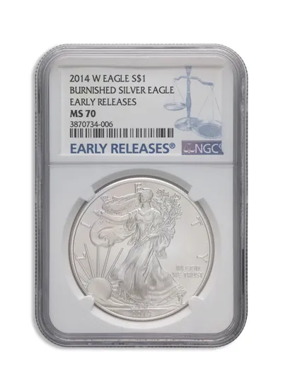 2014-W Burnished Silver Eagle NGC MS70 ER — Silver bullion from Standard Bullion