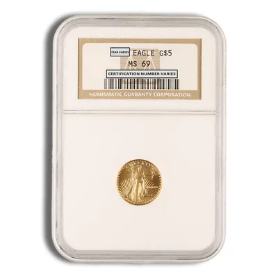 1989 1/10 oz Gold Eagle $5 NGC MS69 — Gold bullion from Standard Bullion