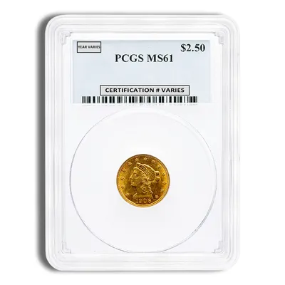 $2.5 Gold Liberty Quarter Eagle - PCGS MS61 — Gold bullion from Standard Bullion