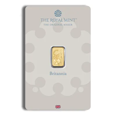 1 gram Gold Bar - Britannia (Carded) — Gold bullion from Standard Bullion