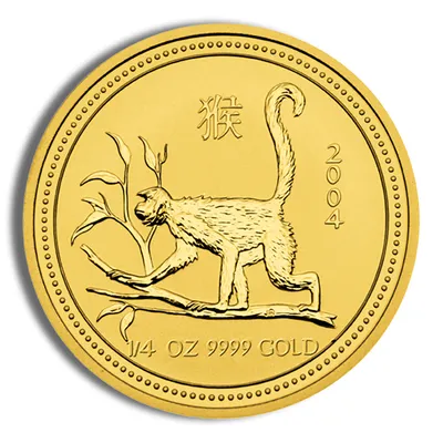 2004 1/4 oz Australia Gold Lunar Monkey BU - Series I — Gold bullion from Standard Bullion