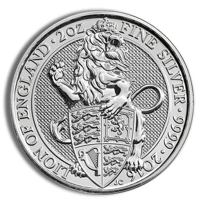 2016 2 oz Silver Great Britain Queen's Beasts - Lion — Silver bullion from Standard Bullion