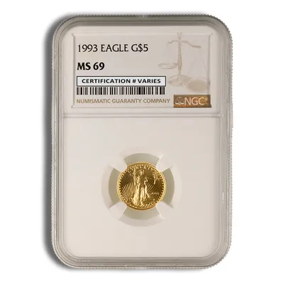 1993 1/10 oz Gold Eagle $5 NGC MS69 — Gold bullion from Standard Bullion