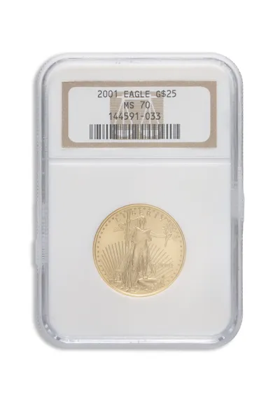 2001 1/2 oz Gold Eagle $25 NGC MS70 — Gold bullion from Standard Bullion