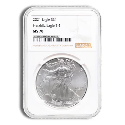 2021 Silver Eagle NGC MS70 (Type 1) — Silver bullion from Standard Bullion
