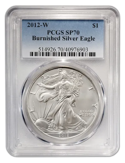 2012-W Burnished Silver Eagle PCGS SP70 — Silver bullion from Standard Bullion