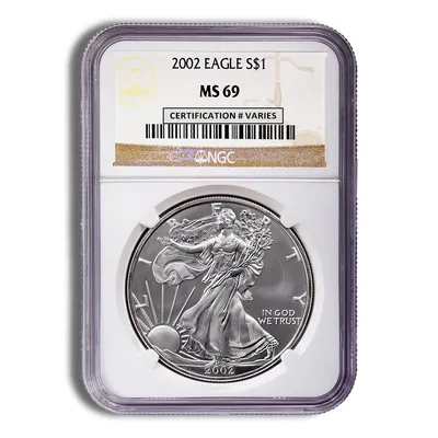 2002 Silver Eagle NGC MS69 — Silver bullion from Standard Bullion