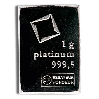 1 gram Platinum Bar - Brand Varies (No Card) — Platinum bullion from Standard Bullion