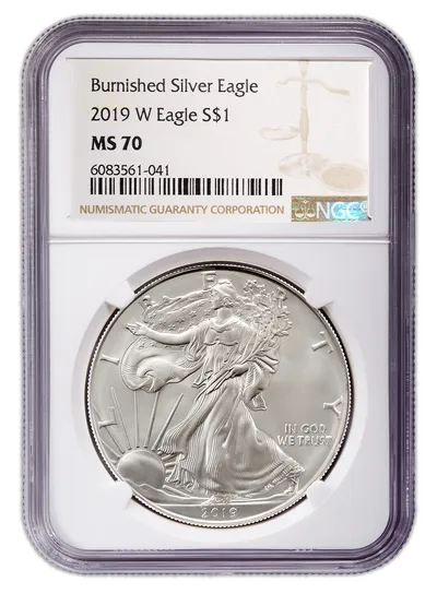 2019-W Burnished Silver Eagle NGC MS70 — Silver bullion from Standard Bullion