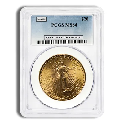 $20 Gold Saint-Gaudens Double Eagle - PCGS MS64 — Gold bullion from Standard Bullion