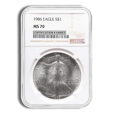 1986 Silver Eagle NGC MS70 — Silver bullion from Standard Bullion