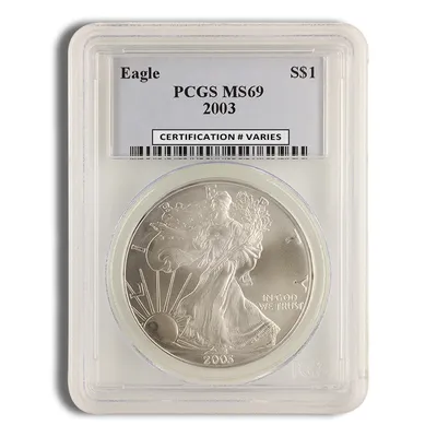 2003 Silver Eagle PCGS MS69 — Silver bullion from Standard Bullion