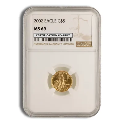2002 1/10 oz Gold Eagle $5 NGC MS69 — Gold bullion from Standard Bullion