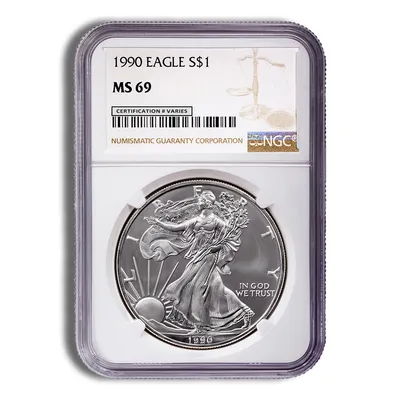 1990 Silver Eagle NGC MS69 — Silver bullion from Standard Bullion