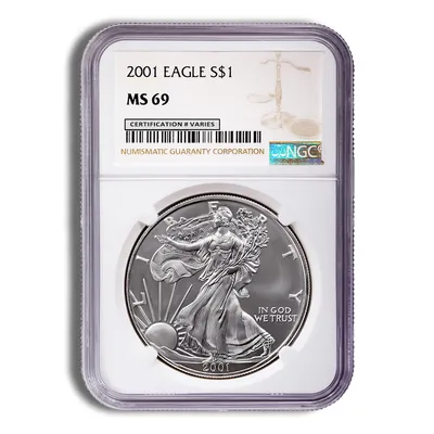 2001 Silver Eagle NGC MS69 — Silver bullion from Standard Bullion