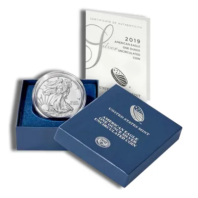 2019-W Burnished Silver Eagle with Box & COA — Silver bullion from Standard Bullion