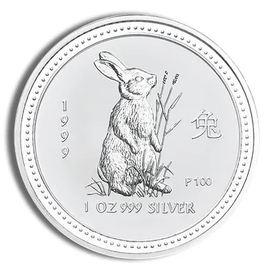 1999 1 oz Australia Silver Lunar Rabbit BU - Series I — Silver bullion from Standard Bullion