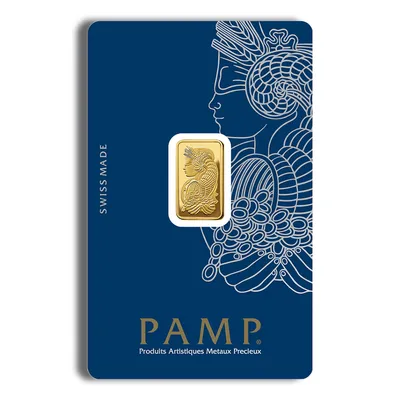 2.5 gram Gold Bar - PAMP Fortuna (Carded) — Gold bullion from Standard Bullion
