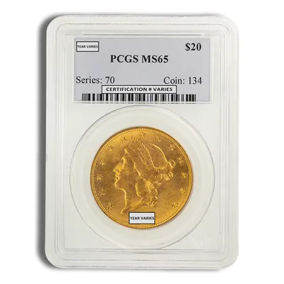 $20 Gold Liberty Double Eagle - PCGS MS65 — Gold bullion from Standard Bullion