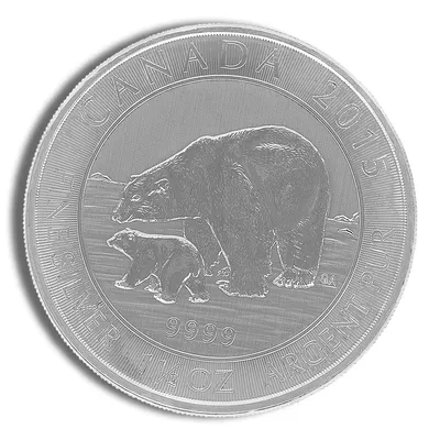2015 1.5 oz Canadian Polar Bear & Cub Silver Coin — Silver bullion from Standard Bullion