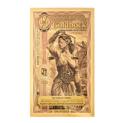 Idaho 1/4 Goldback — Gold bullion from Standard Bullion