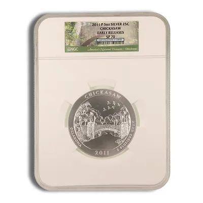 2011-P 5 oz ATB Chickasaw Silver Coin NGC SP70 — Silver bullion from Standard Bullion