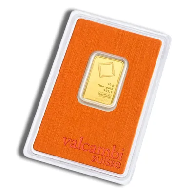 10 gram Gold Bar - Valcambi (Carded) — Gold bullion from Standard Bullion