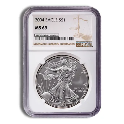 2004 Silver Eagle NGC MS69 — Silver bullion from Standard Bullion