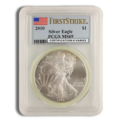 2010 Silver Eagle PCGS MS69 — Silver bullion from Standard Bullion