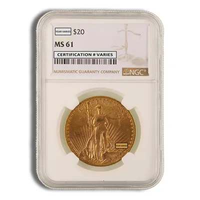 $20 Gold Saint-Gaudens Double Eagle - NGC MS61 — Gold bullion from Standard Bullion