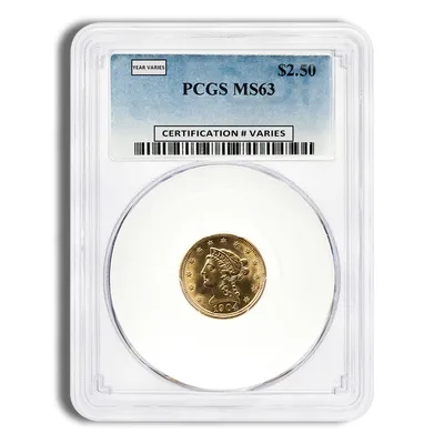 $2.5 Gold Liberty Quarter Eagle - PCGS MS63 — Gold bullion from Standard Bullion
