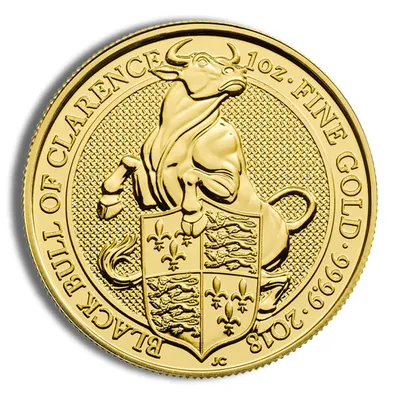 2018 1 oz Great Britain Queen's Beast Gold Coin - Bull — Gold bullion from Standard Bullion