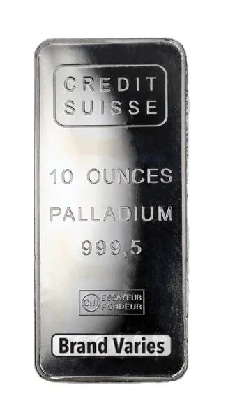 10 oz Palladium Bar - Brand Varies — Palladium bullion from Standard Bullion