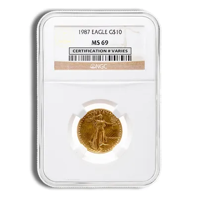 1987 1/4 oz Gold Eagle <body>0 NGC MS69 — Gold bullion from Standard Bullion