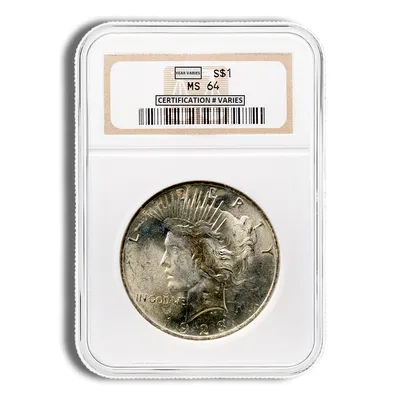Peace Dollar - NGC MS64 (Toned) — Silver bullion from Standard Bullion