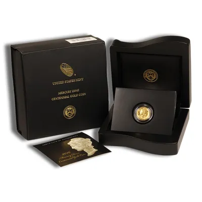 2016-W 1/10 oz Gold Mercury Dime Centennial Coin w/OGP — Gold bullion from Standard Bullion