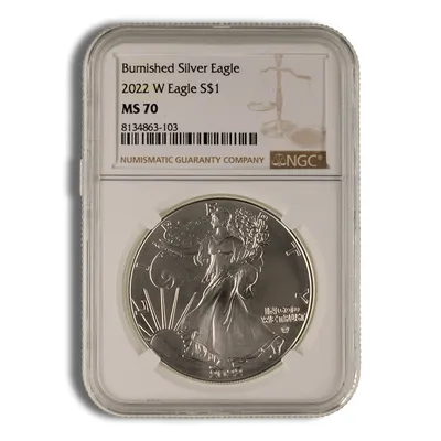 2022-W Burnished Silver Eagle NGC MS70 — Silver bullion from Standard Bullion
