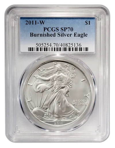 2011-W Burnished Silver Eagle PCGS SP70 — Silver bullion from Standard Bullion