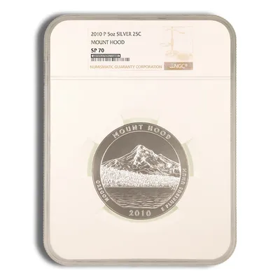 2010-P 5 oz ATB Mt Hood Silver Coin NGC SP70 — Silver bullion from Standard Bullion