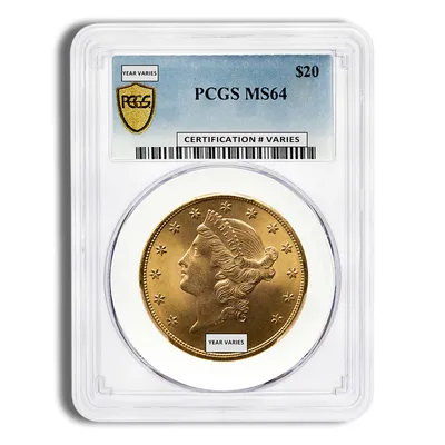 $20 Gold Liberty Double Eagle - PCGS MS64 — Gold bullion from Standard Bullion