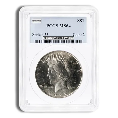 Peace Dollar - PCGS MS64 — Silver bullion from Standard Bullion