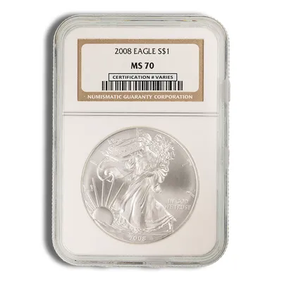 2008 Silver Eagle NGC MS70 — Silver bullion from Standard Bullion