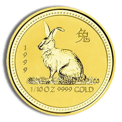 1999 1/10 oz Australia Gold Lunar Rabbit BU - Series I — Gold bullion from Standard Bullion